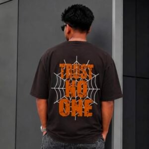 PREMIUM BLACK DROP SHOULDER NO TRUST T-SHIRT